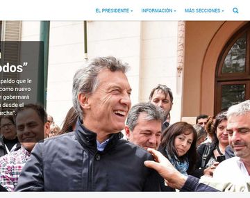 La nueva página de Casa Rosada