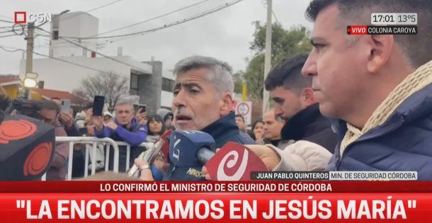 La palabra del ministro de Seguridad de Córdoba tras encontrar a la niña L: Ya está con su mamá