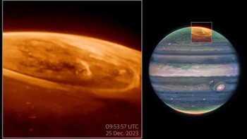La NASA mostró cómo se ven las auroras boreales en Júpiter.
