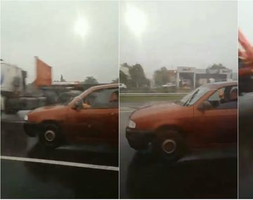 Se le rompió el limpiaparabrisas pero su ingenio pudo más