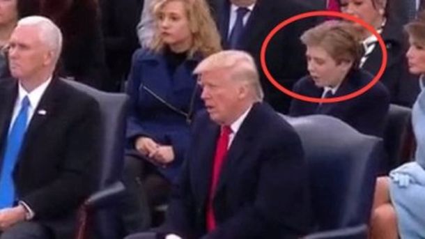 El gesto del hijo menor de Donald Trump en la asunción