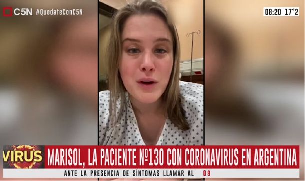 La paciente 130 con coronavirus en la Argentina.