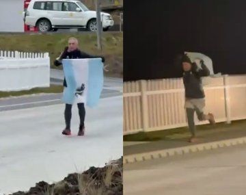 Eduardo Canitrot concretó su regreso a las Islas Malvinas, flameando la bandera de la Argentina por sus calles.