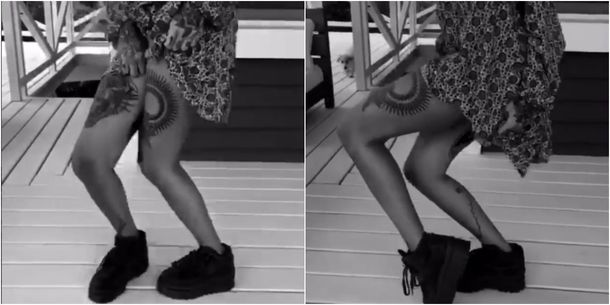 El sensual baile de Candelaria Tinelli mostrando sus piernas y tatuajes