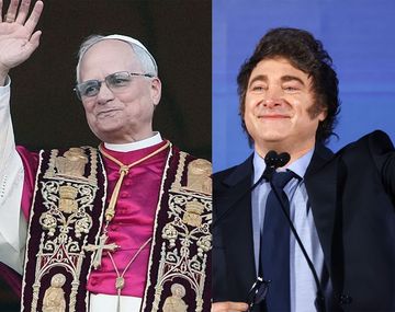 León XIV y Javier Milei.