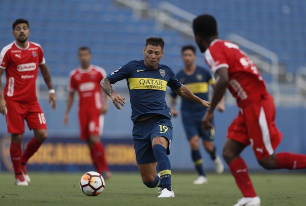 Zárate en Boca contra Independiente de Medellín - Crédito:&nbsp;@BocaJrsOficial