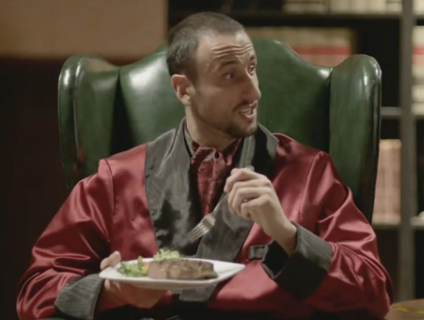 Manu Ginóbili demuestra su talento para la actuación