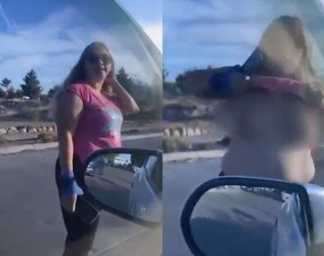 Una mujer se levantó la remera en medio de una discusión de tránsito