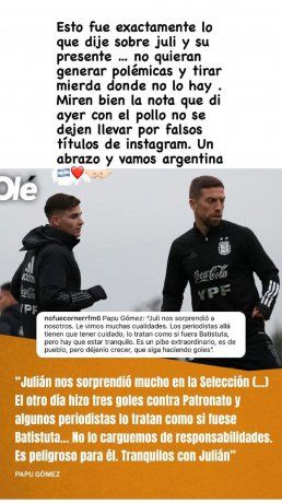 Papu Gómez: No quieran generar polémicas y tirar mierda donde no lo hay