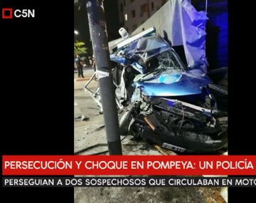 Así quedó el patrullero del siniestro