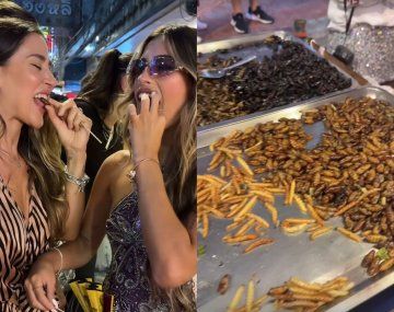 Jimena Barón y Julieta Poggio probaron gusanos en Tailandia: su reacción