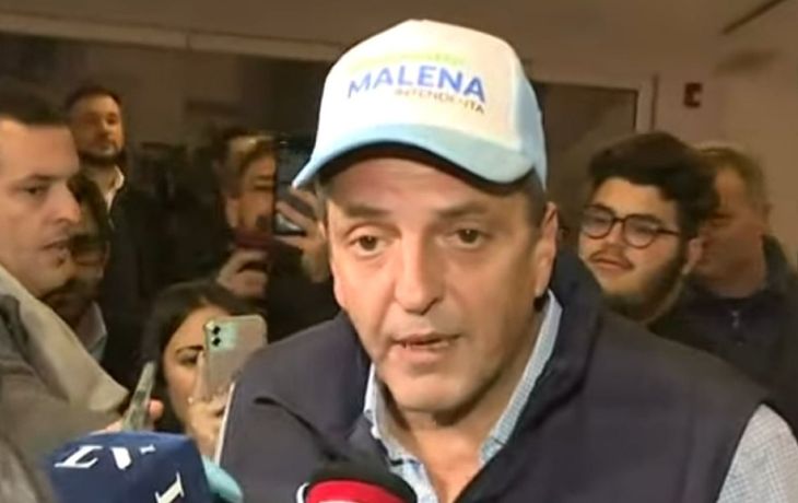 Sergio Massa se mostró con una gorra con la frase Malena intendenta