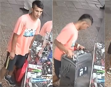 VIDEO: Robaron un enorme parlante de un local en pleno centro y a la vista de todos