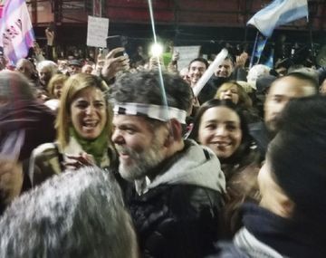 Alfredo Casero en una marcha a favor del Gobierno