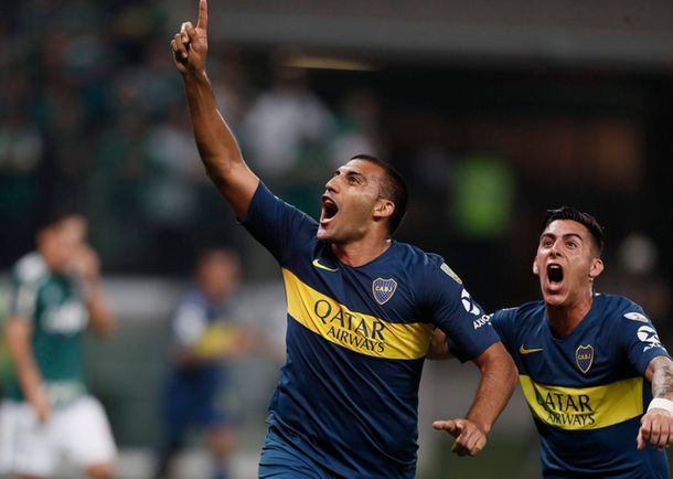 Wanchope festeja el gol (@BocaJrsOficial)