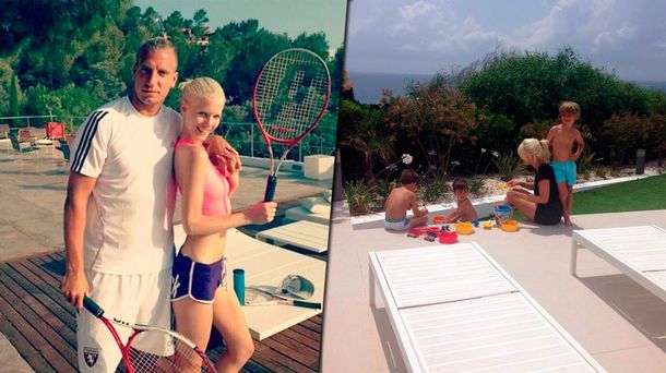 Maxi López junto a su novia sueca, mientras Wanda Nara sigue publicando fotos con sus hijos