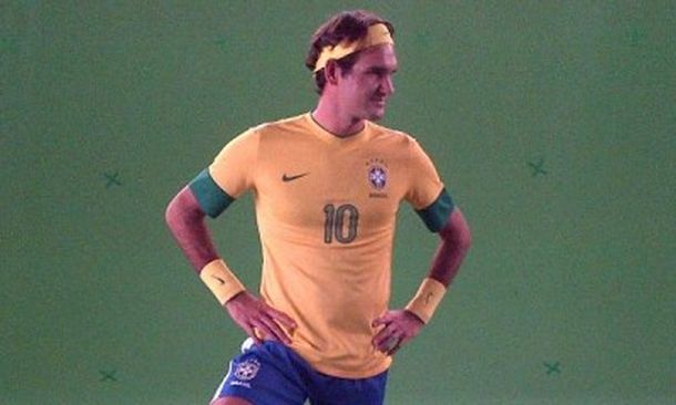 Federer se vistió de brasileño y le marcó un gol a la Argentina