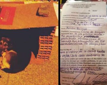 Hizo una cucha para los perros y la Municipalidad lo intimó para que la desarme