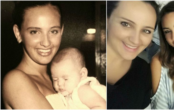 María Fernanda Alloi y su hija en el 2000 y en 2017