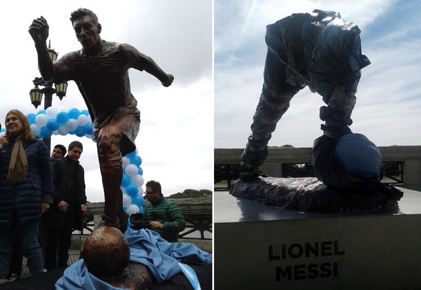 Así quedó la estatua de Lionel Messi en Buenos Aires