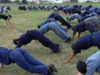 Entrenamiento en la escuela de Policías de La Rioja