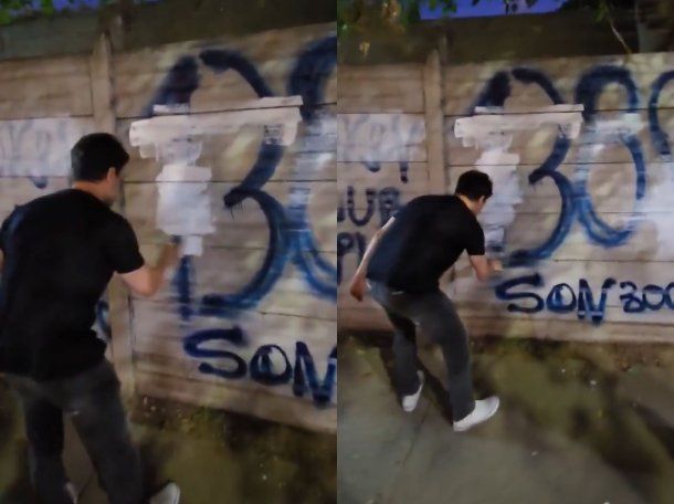 Ramiro Marra tapó el graffiti de Juan Grabois