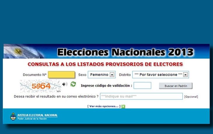 Ya podés consultar los padrones para el 27 de octubre