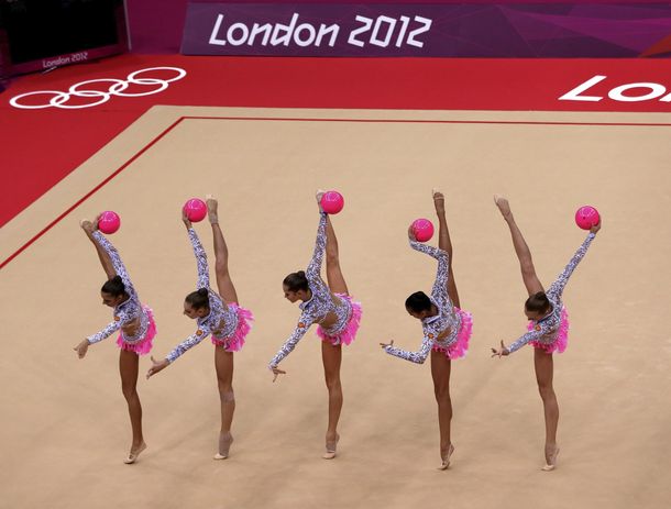 Las gimnastas del equipo ruso