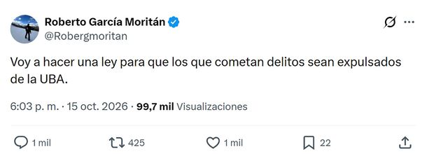 La publicación de Roberto García Moritán en X. La publicación de Roberto García Moritán en X.