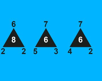 Acertijo matemático: ¿Podés determinar cuál es el número que va dentro del último triángulo?