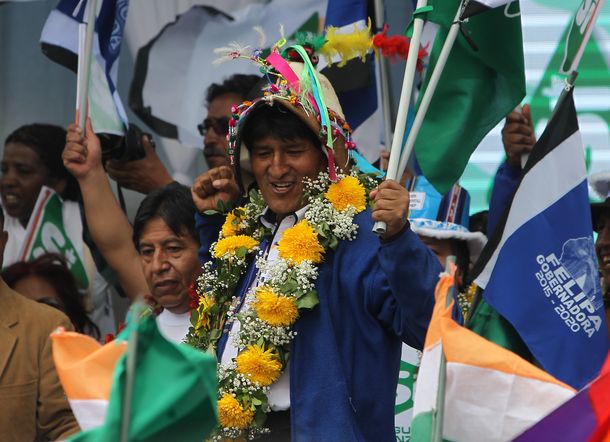 Evo Morales en plena campaña