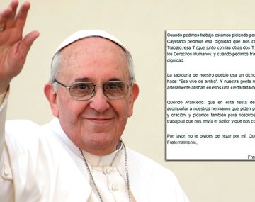 Dura carta del Papa por el desempleo