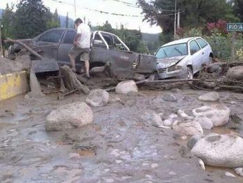 La ministra de Seguridad visitó la zona afectada por el alud