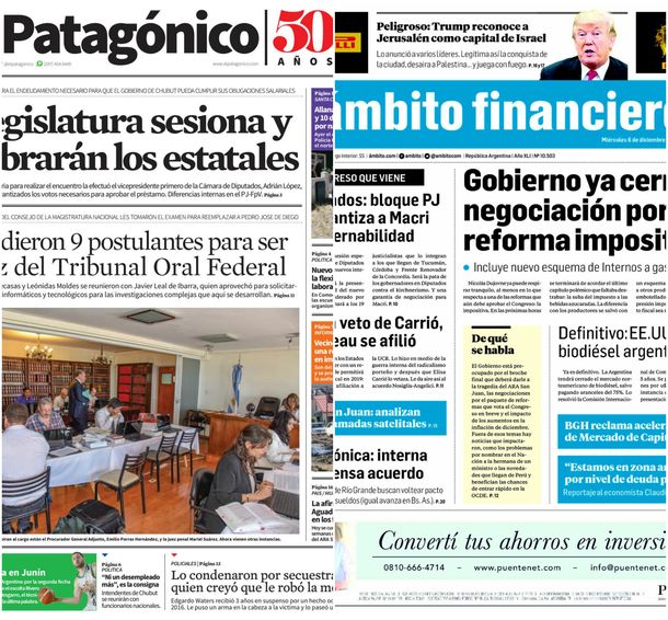 Tapas de diarios del martes 21 de noviembre de 2017