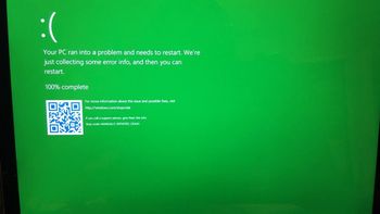 La Pantalla Azul de la Muerte pasará a ser verde La Pantalla Azul de la Muerte pasará a ser verde