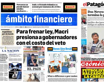 Tapas de diario del 9 de diciembre de 2016