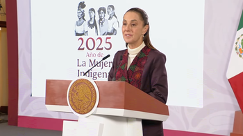 Claudia Sheinbaum en La Mañanera de este lunes desde el Palacio Nacional. Claudia Sheinbaum en La Mañanera de este lunes desde el Palacio Nacional.