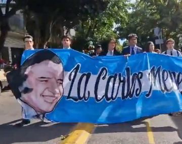 Así llegaba La Carlos Menem al acto de Karina Milei