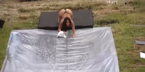 Aline tuvo un pequeño problema con su bikini