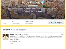 el primer tweet del papa francisco el primer tweet del papa francisco