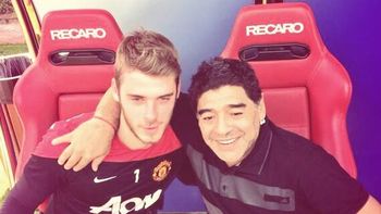 David De Gea y Diego Maradona, juntos, antes de la polémica David De Gea y Diego Maradona, juntos, antes de la polémica
