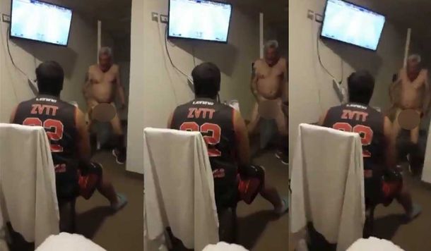 Esto lo guardo de recuerdo: el video del empleado de Boca bailando desnudo ante juveniles de Los Andes