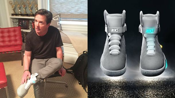 El día llegó: Michael J. Fox recibió sus zapatillas con cordones automáticos