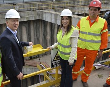 Macri en la obra del soterramiento del Sarmiento.