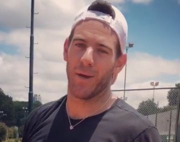 Del Potro volvió a entrenar en una cancha de tenis