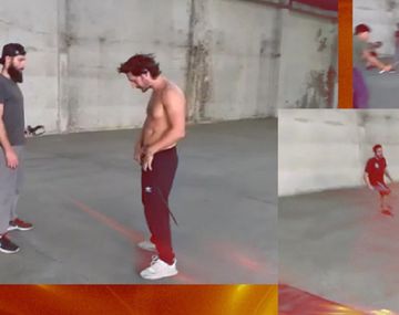 Benjamín Vicuña, entrenando