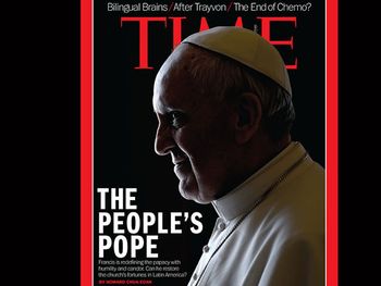 Polémica por los cuernitos del Papa en Time