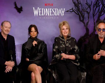 El elenco de Merlina en la conferencia de prensa. Foto: (Netflix)