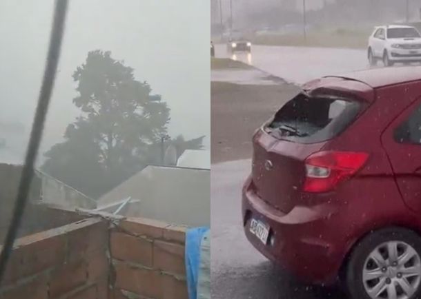 Tormentón con lluvias fuertes y granizo azotó a Mar del Plata: impactantes videos