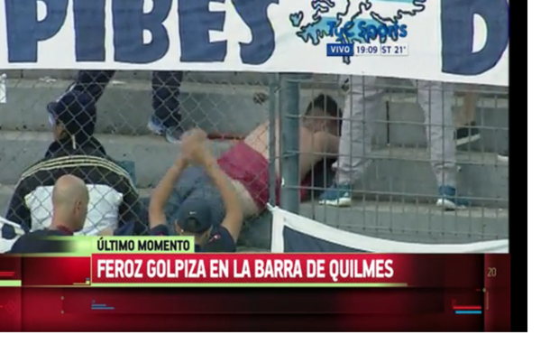 Otra vez la violencia en el fútbol: pelea entre barras de Quilmes dejó 1 herido grave